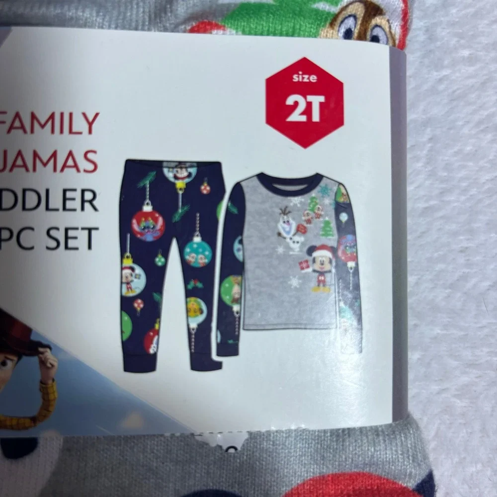 Disney Pajama Set Toddler 2T Gray New Holiday Mickey Mouse 100 Years 2-Piece Set